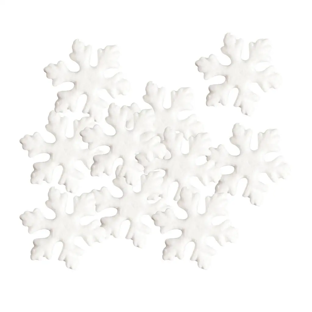 10pcs 15cm Snowflake Hanging Styrofoam Foam Ornaments Xmas Tree Party Decor