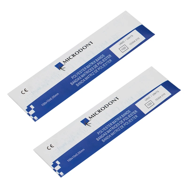 100pcs/box Dental Transparent Matrix Bands Polyester Contour Matrix Strip Molding Sheets Transparent Plastic Mold Film