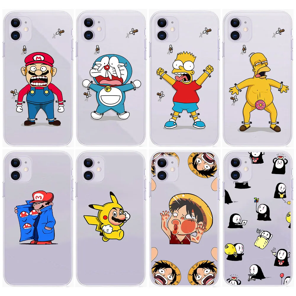 Transparent Hollow Out Case for LG V60 THINQ5 V50 V40 Stylo 6 Q61 Q60 Q52 K30 K92 K62 ZB4 Cartoon Cover