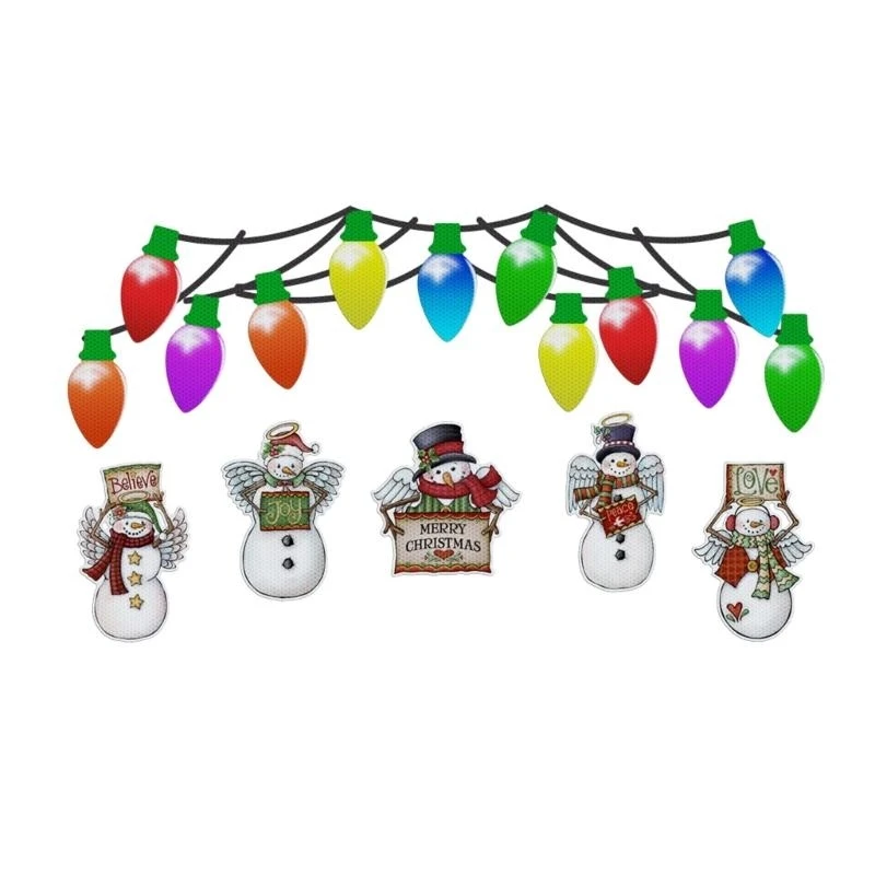 ملصق عاكس مغناطيسي لزخرفة خط مصباح عيد الميلاد الاحتفالي