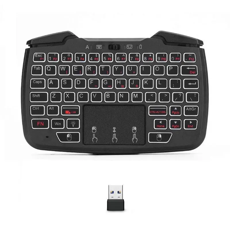 

Беспроводной игровой контроллер RK707 2,4 ГГц с клавиатурой и мышью, функция турбо, для ПК/Raspberry Pi2/Android TV Google/TV-Y41A