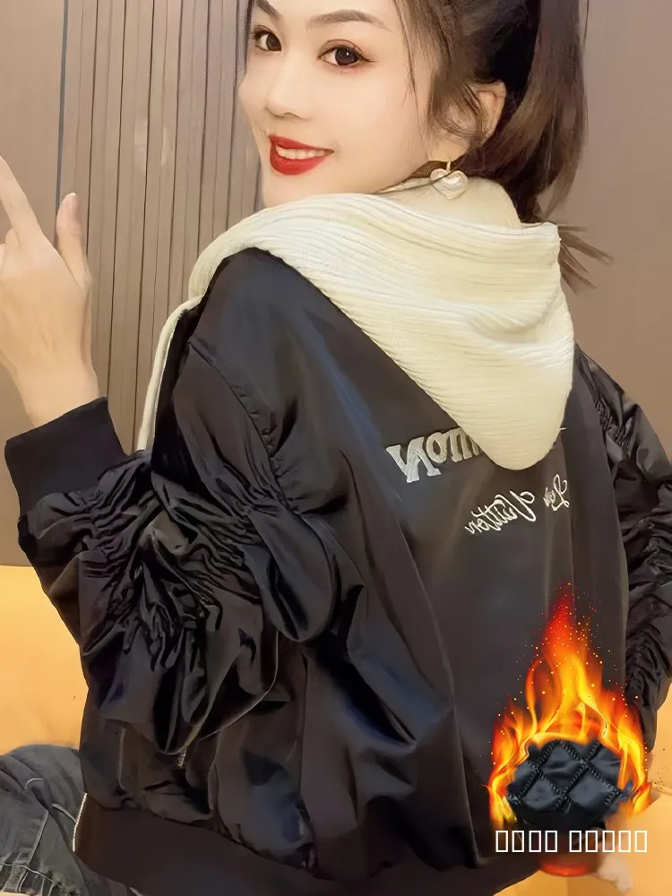 

Корейская утепленная зимняя куртка для женщин: модное пуховое пальто с капюшоном на молнии для повседневной носки