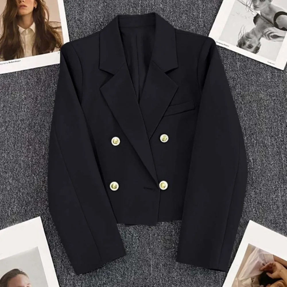 Casual Koreaans Jasje Lange Mouw Dichtgeknoopt Blazer Pak Jas Vrouwen Losse College Kleding Korte Kantoor Blazer Lente Herfst