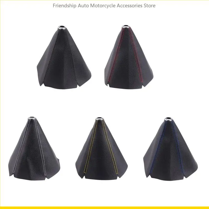 

Universal Leather Short Shifter Collars Black Red White Blue Gold Stitch Shift Knob Shifter Boot Cover Car Accessories