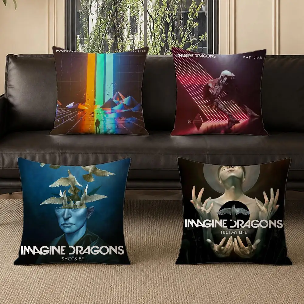 band Imagine Dragons Cushion Cover Washable Soft Thick Cushion Cover Decorative Pillowcase for Sofa Living Room Home