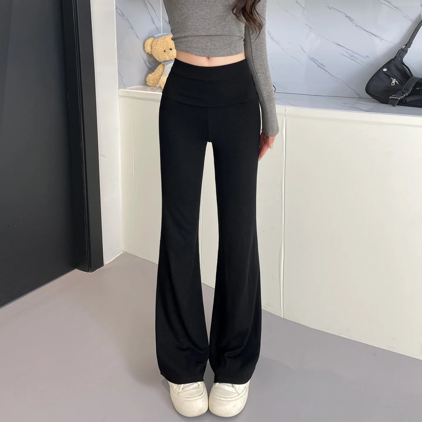 ay Yoga Fitn Trousers High Waist Bell Bot Spring Autumn New Sle Slimming Drapey Sports Pants Casual Loose Fit