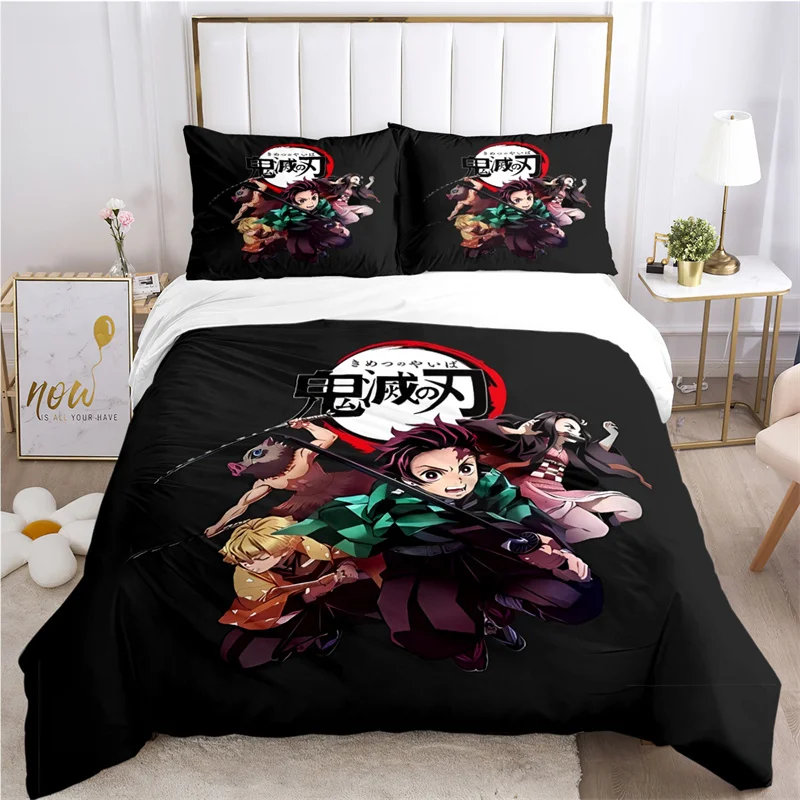 Anime D-Demon-Sla Cartoon All Season Duvet Cover comforter Bedding set Soft Quilt Cover and Pillowcases Single/Double/Queen/King