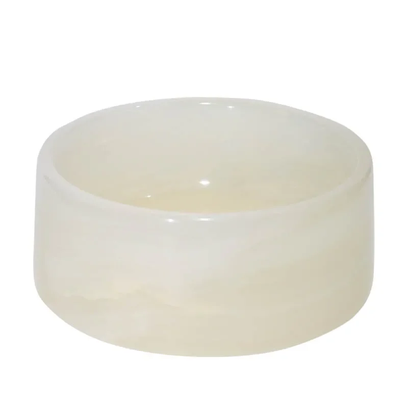 1pc Sample Factory Price Customization Natural Marble Jade Onyx Stone Pet Bowl Luxury Dog Bowls