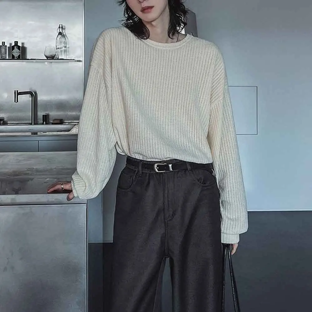 

Winter New Men's Solid Color Long-Sleeved T-Shirt American Retro Fashion Trend High Street Loose Casual Simple Men's Tops 2025