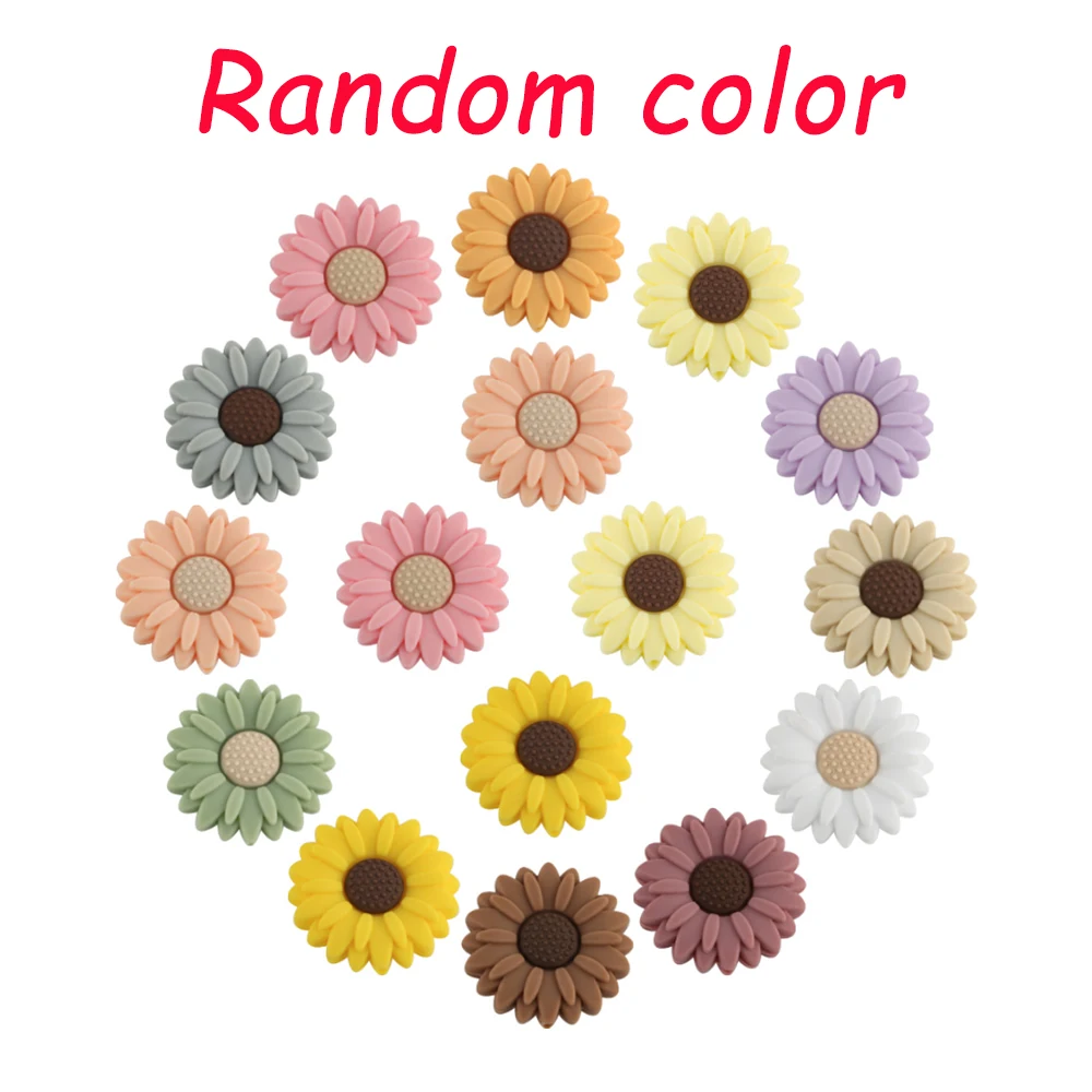 Sunrony 10pcs 20/30MM Nieuwe Bloem Siliconen Kralen Voor Sieraden Maken DIY Daisy Focus Beadable Pen Armband sleutelhanger Accessoires