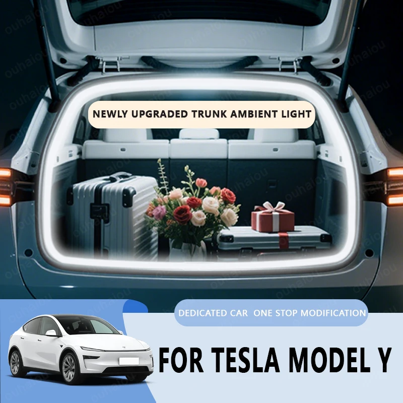 

FOR TESLA MODEL Y trunk light modification light Atmosphere lights White warm white Rear Trunk LED Light Bar