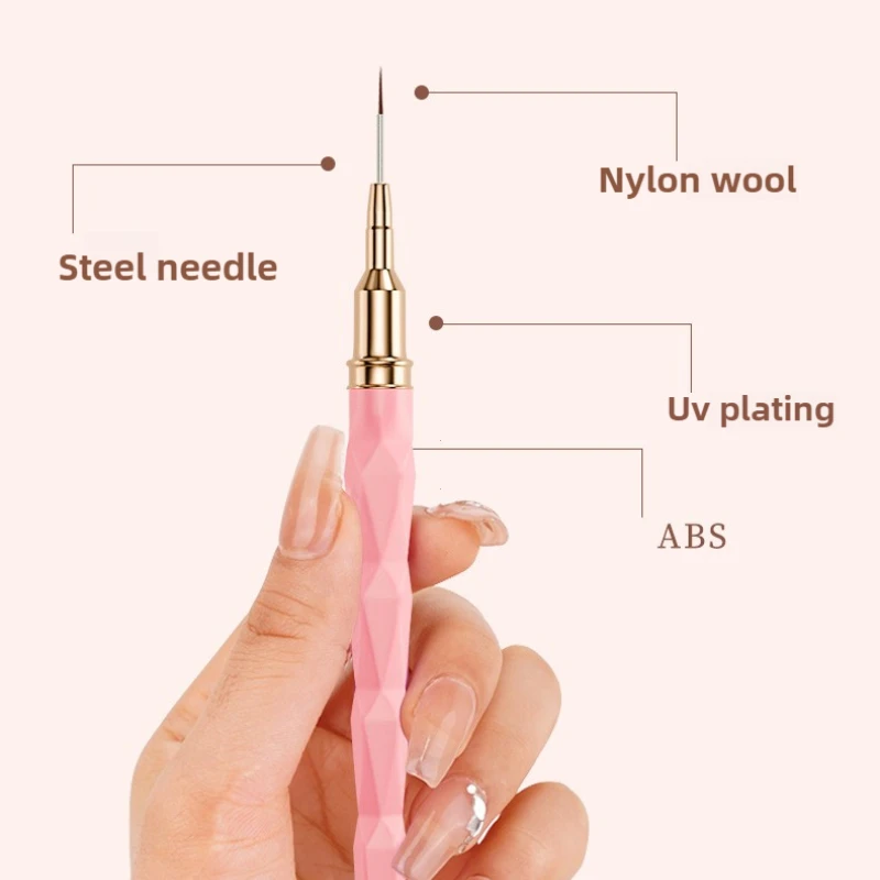 5 個ライナーブラシセットアクリルネイルアートブラシ細長いラインストライピング描画 Uv ジェル絵画プロフェッショナルマニキュアブラシツール