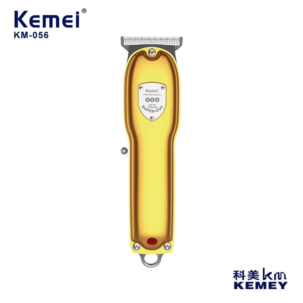 

Kemei Professional men's Hairdresser Metal Body Oil Head Carving Household USB Rechargeable Portable Electric Scissors KM-056