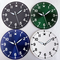 Sunburst Blue Green 38mm Watch Dial White Black Hand Set Fit NH35 NH36 NH38 PT5000 for Pilot Diving Men Watch Parts Accessories