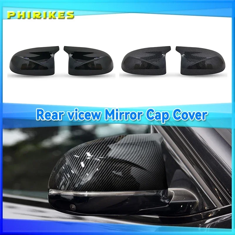 

High Quality Carbon Fiber Look Black Side Mirror Covers M Style Replacement for BMW X3 G01 X4 G02 X5 G05 2018 2019 2020 2021