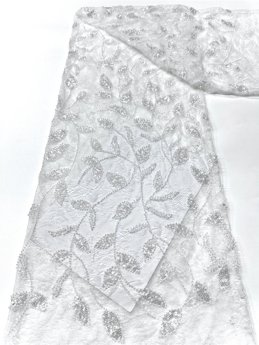 Tecido de renda de tule africano 5 jardas 2026 alta qualidade lantejoulas nigerianas tecido de renda de tule para costurar vestido de casamento feminino pano diy costurar