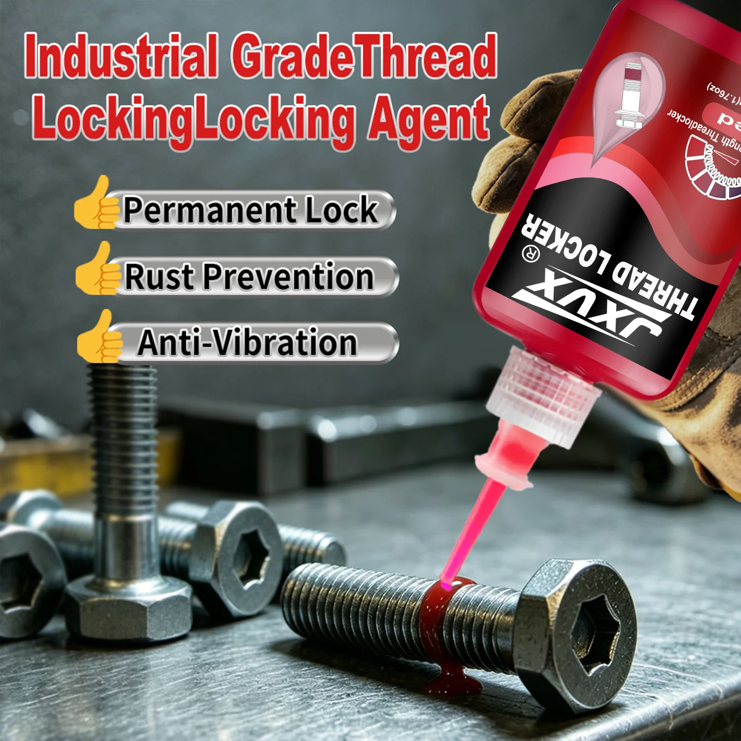 

50ml Automotive Threadlocker Bundle Universal Anaerobic Blue/Red Thread Quickly Cured Adhesives Nuts-Bolts Locker, Screw Adhesive Lock Tight Seal Fasteners Anti-Slip, Anti-Shake,Rustproof Metal Glue.