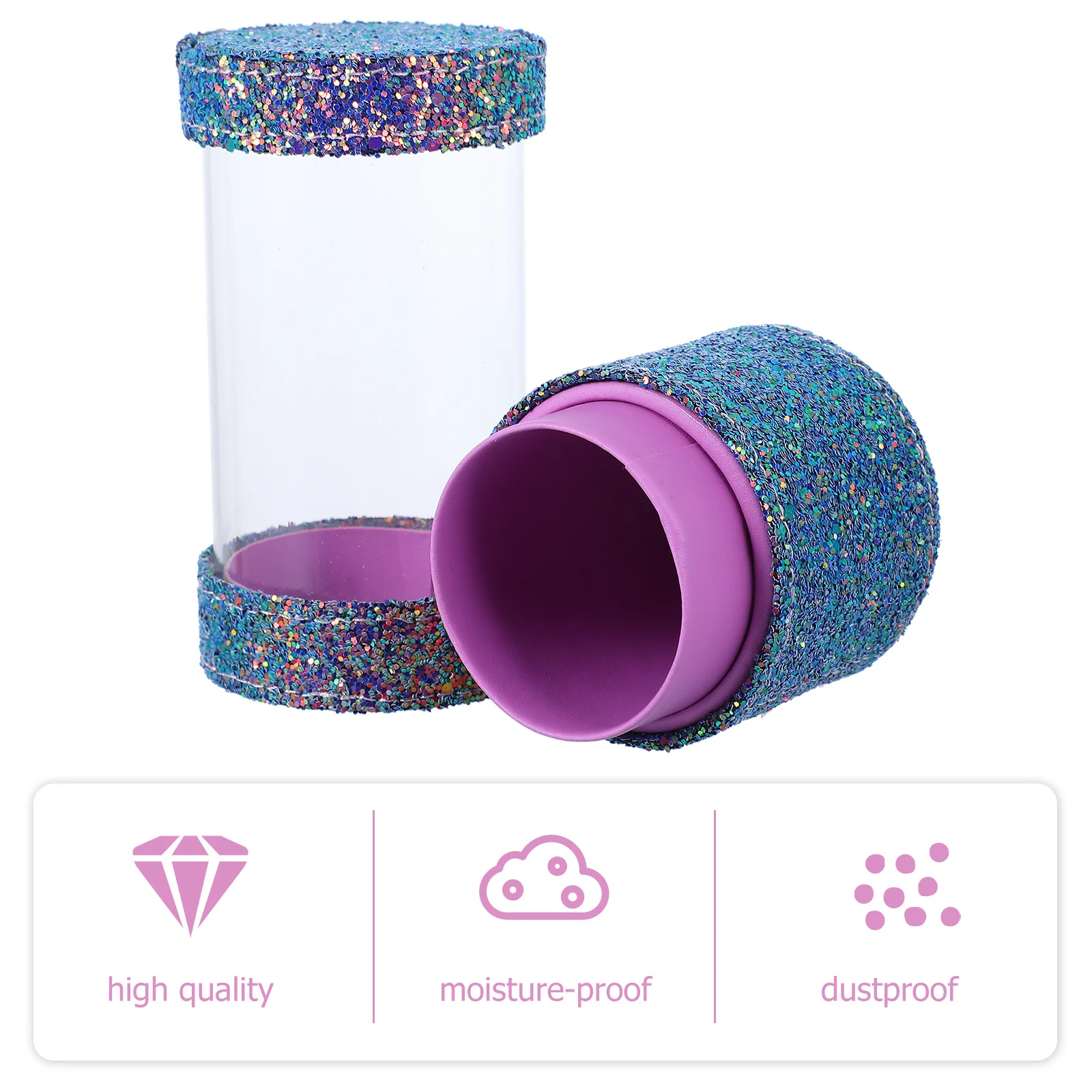 منظم حامل فرش المكياج اللامع ذو كوبين لأدوات المكياج وأقلام الرصاص وأحمر الشفاه وصندوق تخزين الحواجب