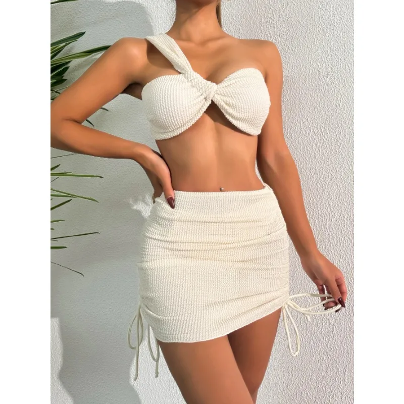 

Сексуальные комплекты кружевного бикини из трех предметов, женские купальники с кружевными брюками, микро-купальник, пляжная одежда, купальный костюм