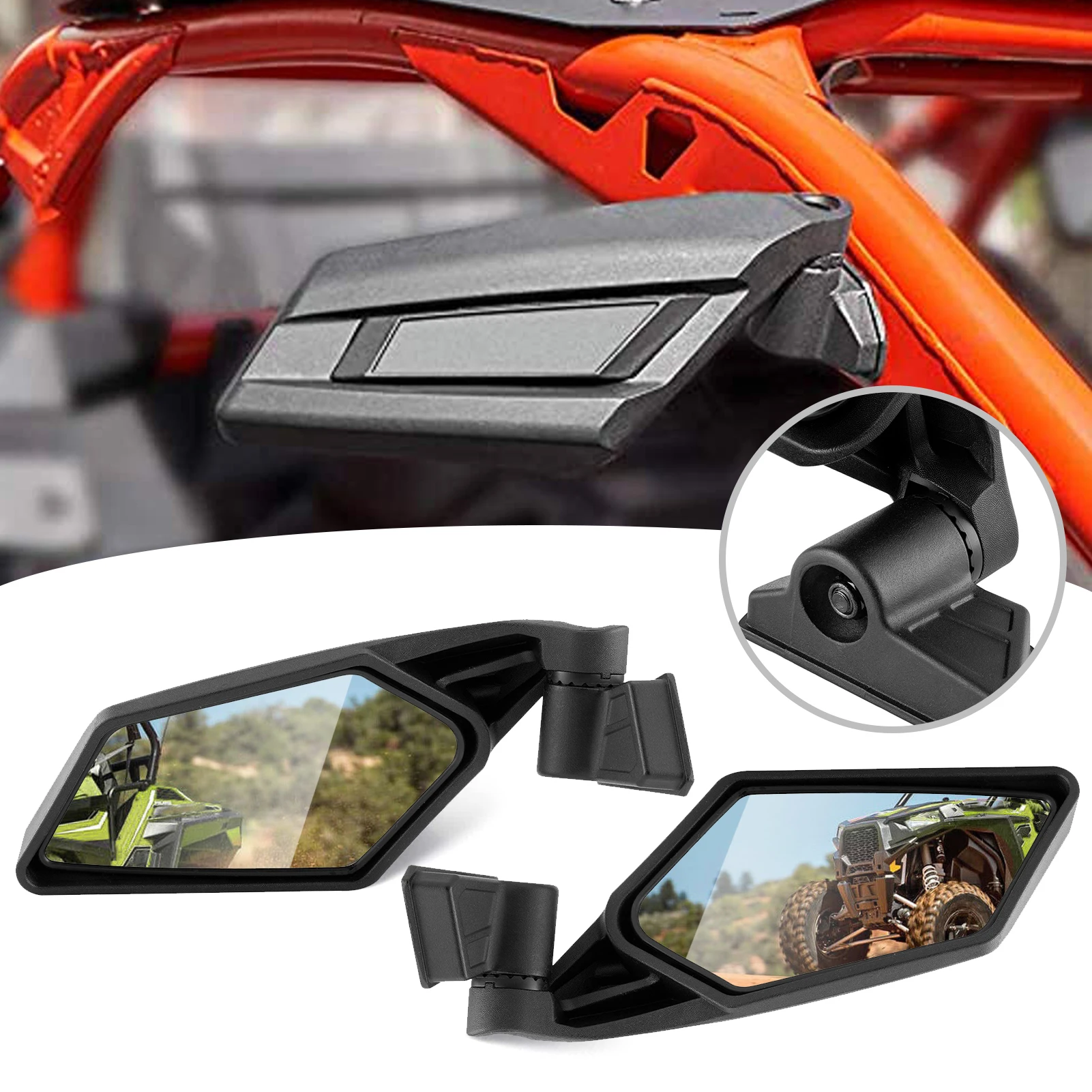 Racing Style UTV Rearview Mirrors Side View Mirror for 2017-2024 Can Am Maverick X3 All Models/MAX/ X RS/ DS / MR/ Turbo/ R