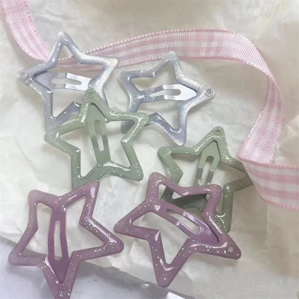 Korea Shiny Star Baby Clip Hair Clips Hair Pin Cute Sweet Girls Japanese Y2K Tiaras Hair Accessories for Women Kawaii Jewelry