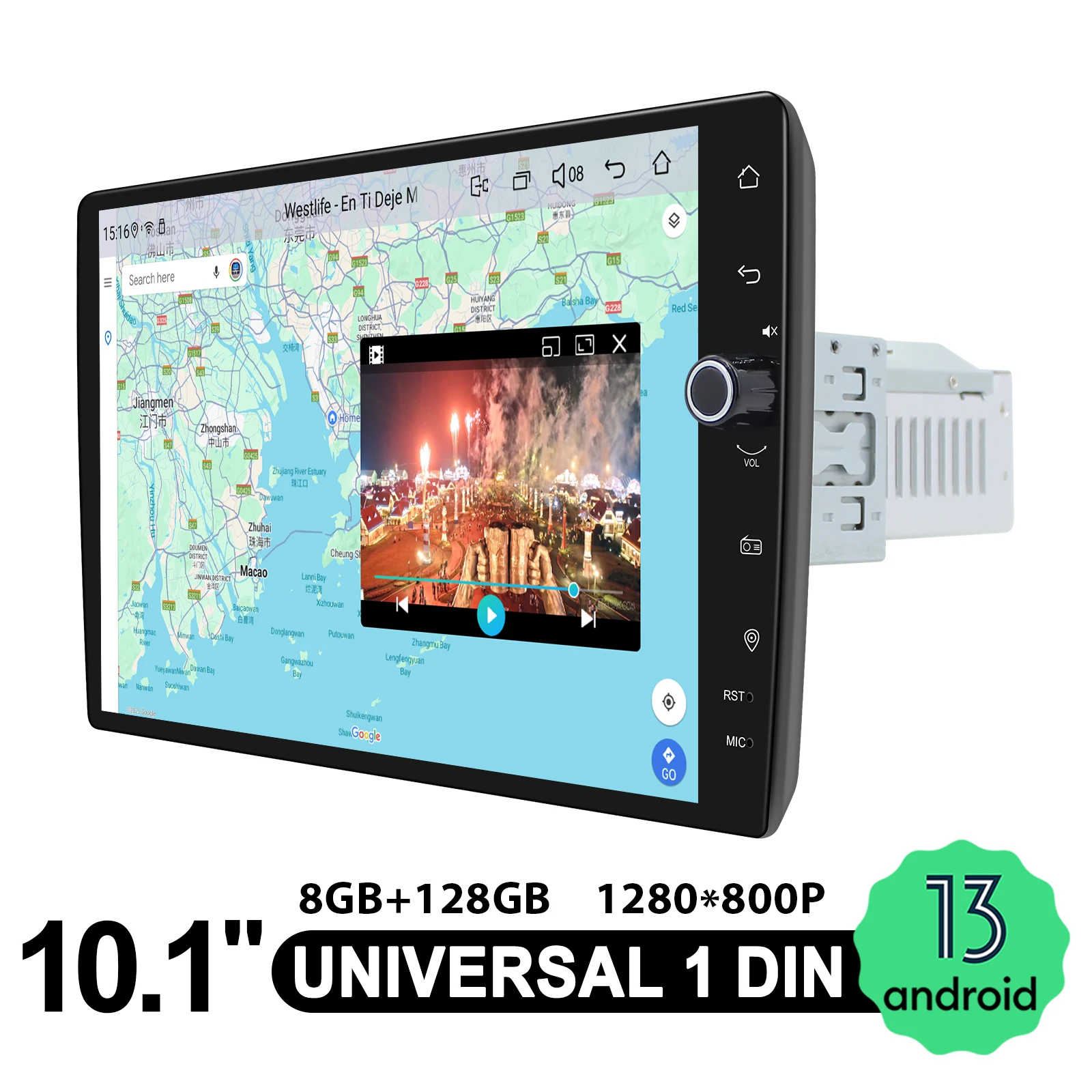 JOYING 10.1 بوصة راديو السيارة ستيريو واحد Din نظام تحديد المواقع والملاحة رئيس وحدة بلوتوث FM/AM/RDS HDMI التمهيد السريع للمركبات اليد اليمنى #6