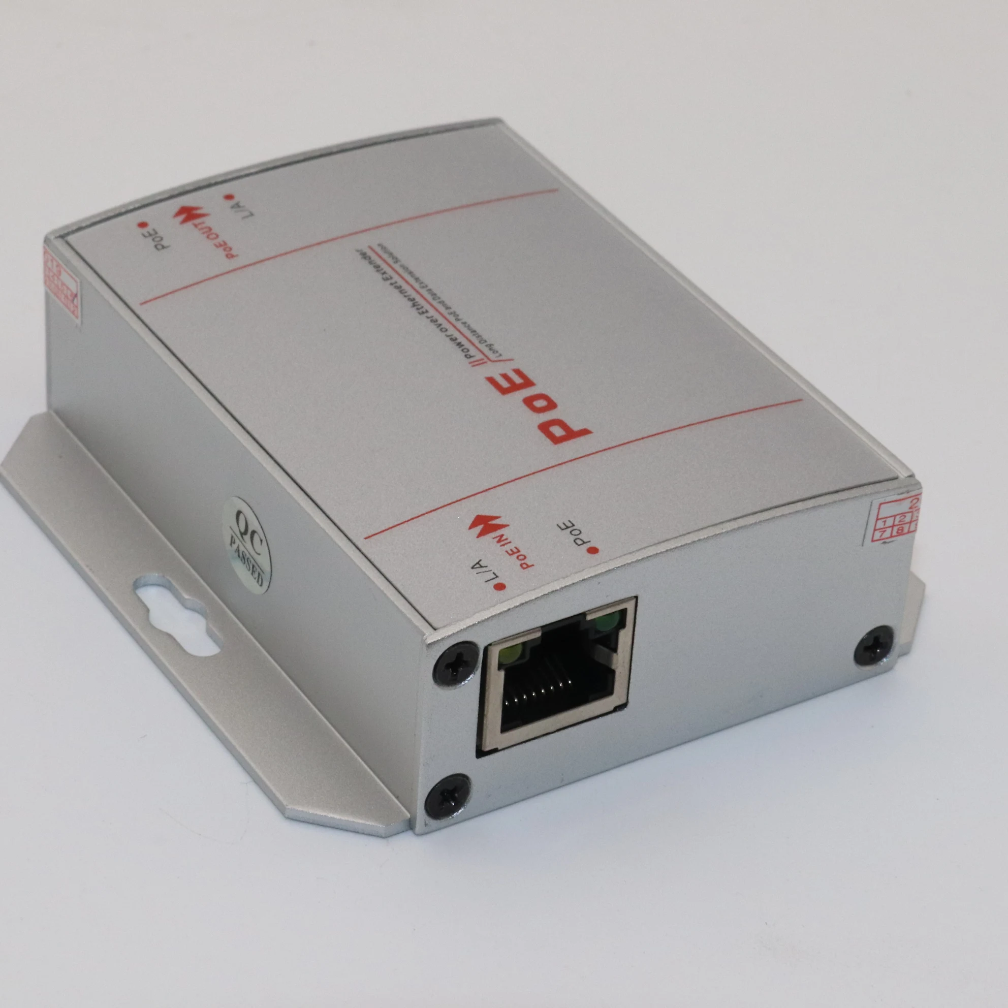 POE Extender 2-Port 100Mbps with IEEE 802.3af Standard Transmitter for NVR IP Camera Wireless AP DIY 1*Input + 1*Output 200m