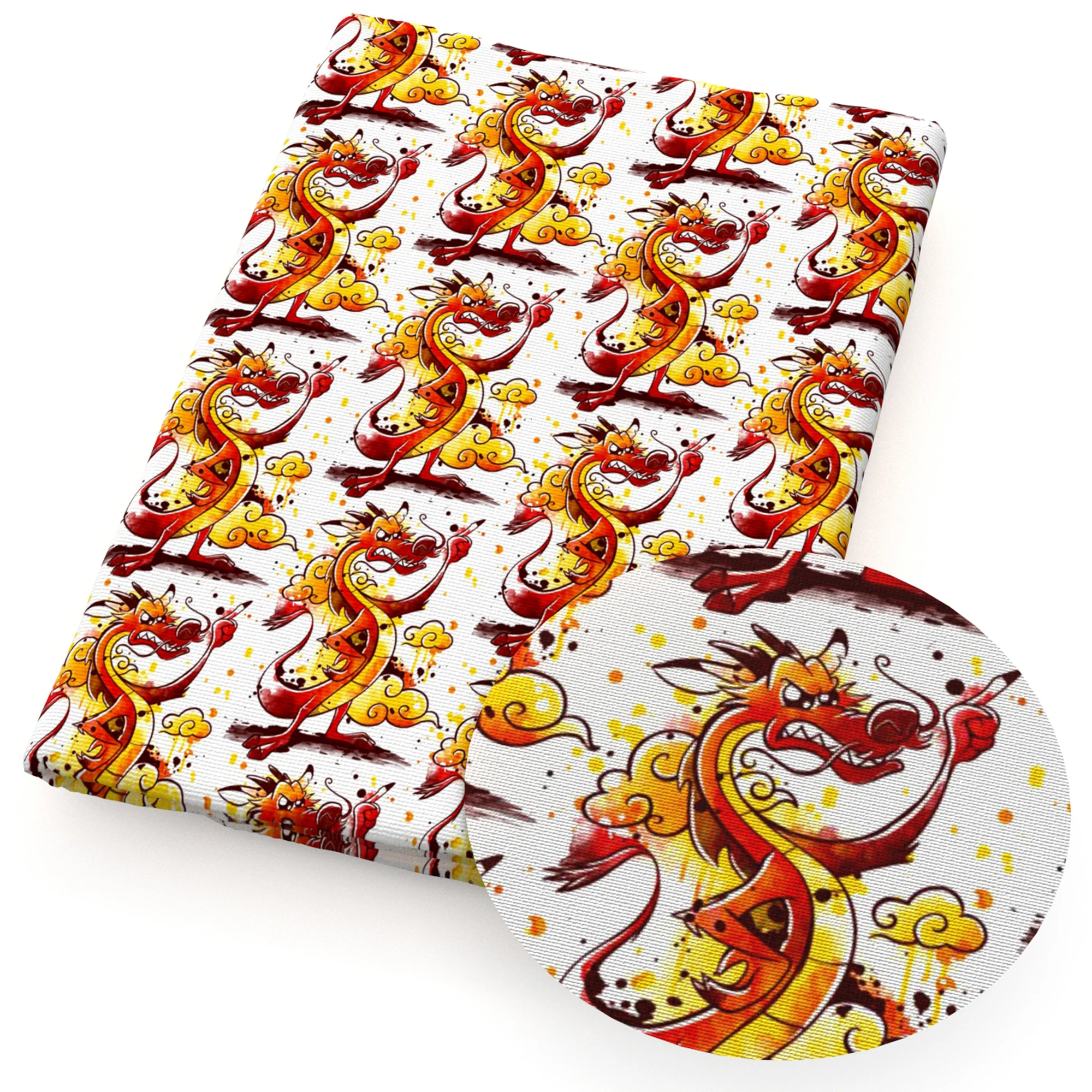 Disney Princess Mulan Mushu the dragon 50*145cm tessuto di cotone poliestere cucito Quilting tessuto cucito materiale fai da te fatto a mano