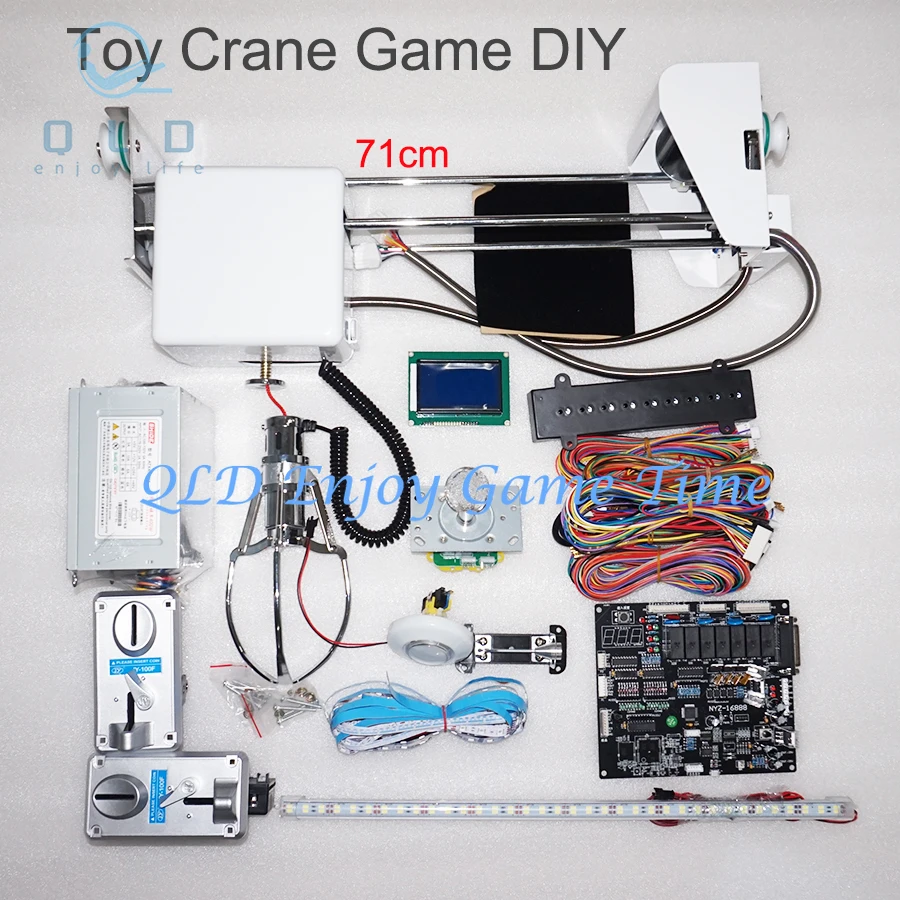 

High Quality Toy Crane Kit Doll Machine, DIY Accessory, Claw Slot Machine, Game Board, Coin Receiver, Button Wire Harness