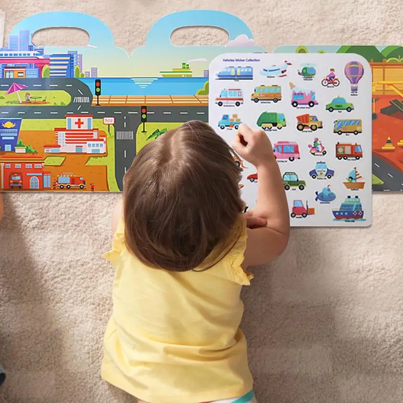 الأطفال التعليمية DIY لعبة قابلة لإعادة الاستخدام ملصق كتاب الإدراك التعلم ملصق حزمة لغز مجموعة للأطفال بنين بنات اللعب الهدايا