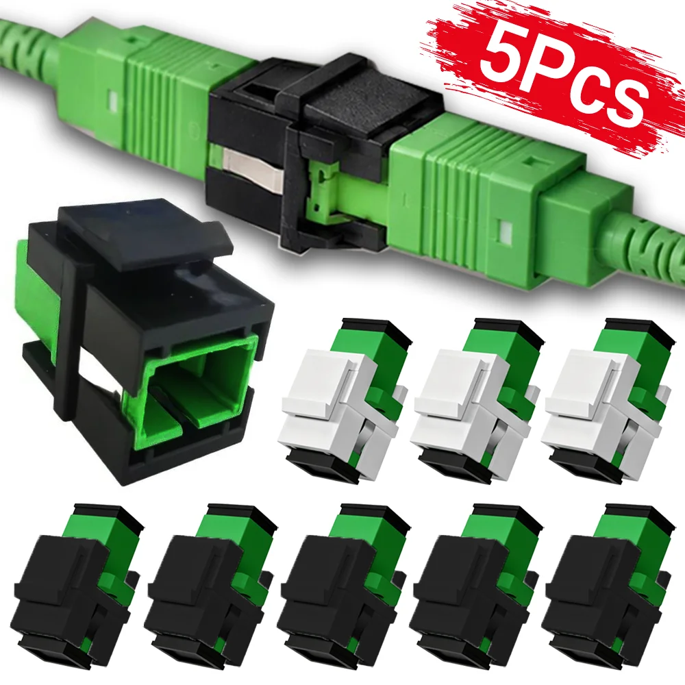 1-5PCS SC/APC Fiber Optic Coupler Jack Module for Patch Wall Panel Fiber Cable Adapters SC Single Module Interface Connector
