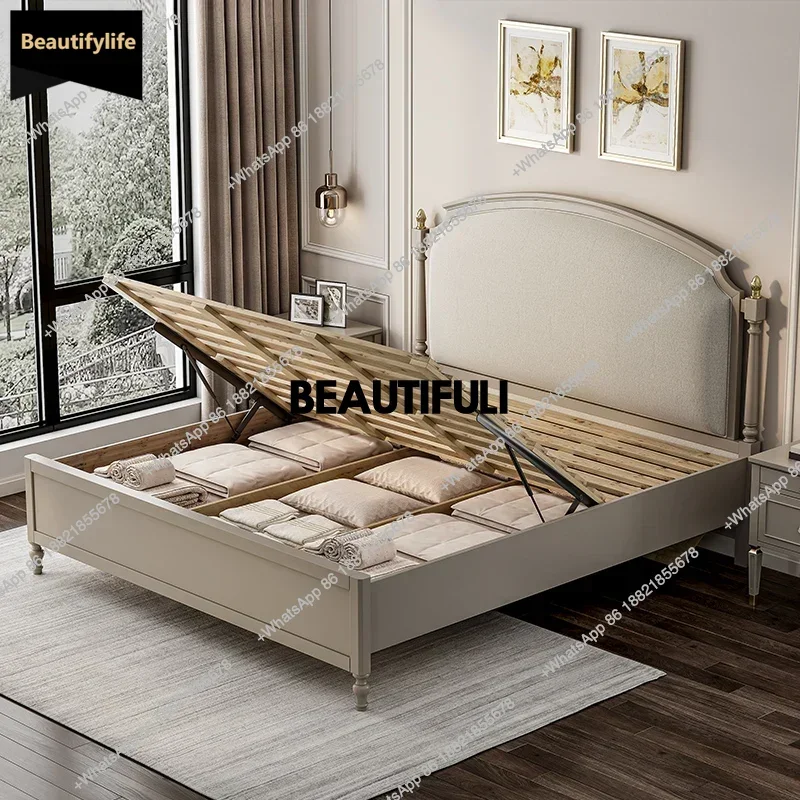 

D80 Европейская водонепроницаемая двуспальная кровать, дизайнерская деревянная роскошная двуспальная кровать для спальни, изголовье кровати, платформа Cama, супружеская мебель для дома