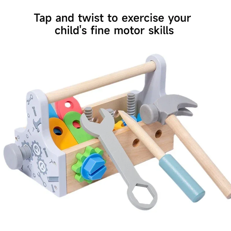 Montessori Wooden Carpenter Tool Set Toy Take Exercise Children Daily Practical Life Skill Toys Early Educational Game Toys Gift