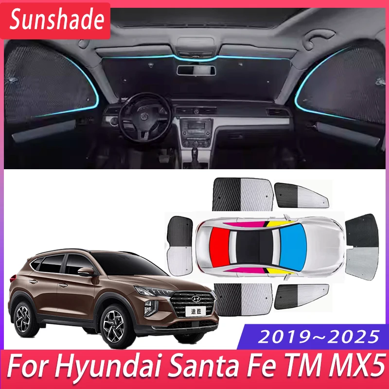 

Автомобильный солнцезащитный козырек для Hyundai Santa Fe TM MX5 2019 ~ 2025 2020 теплоизоляция солнцезащитный козырек для лобового стекла автомобильные аксессуары
