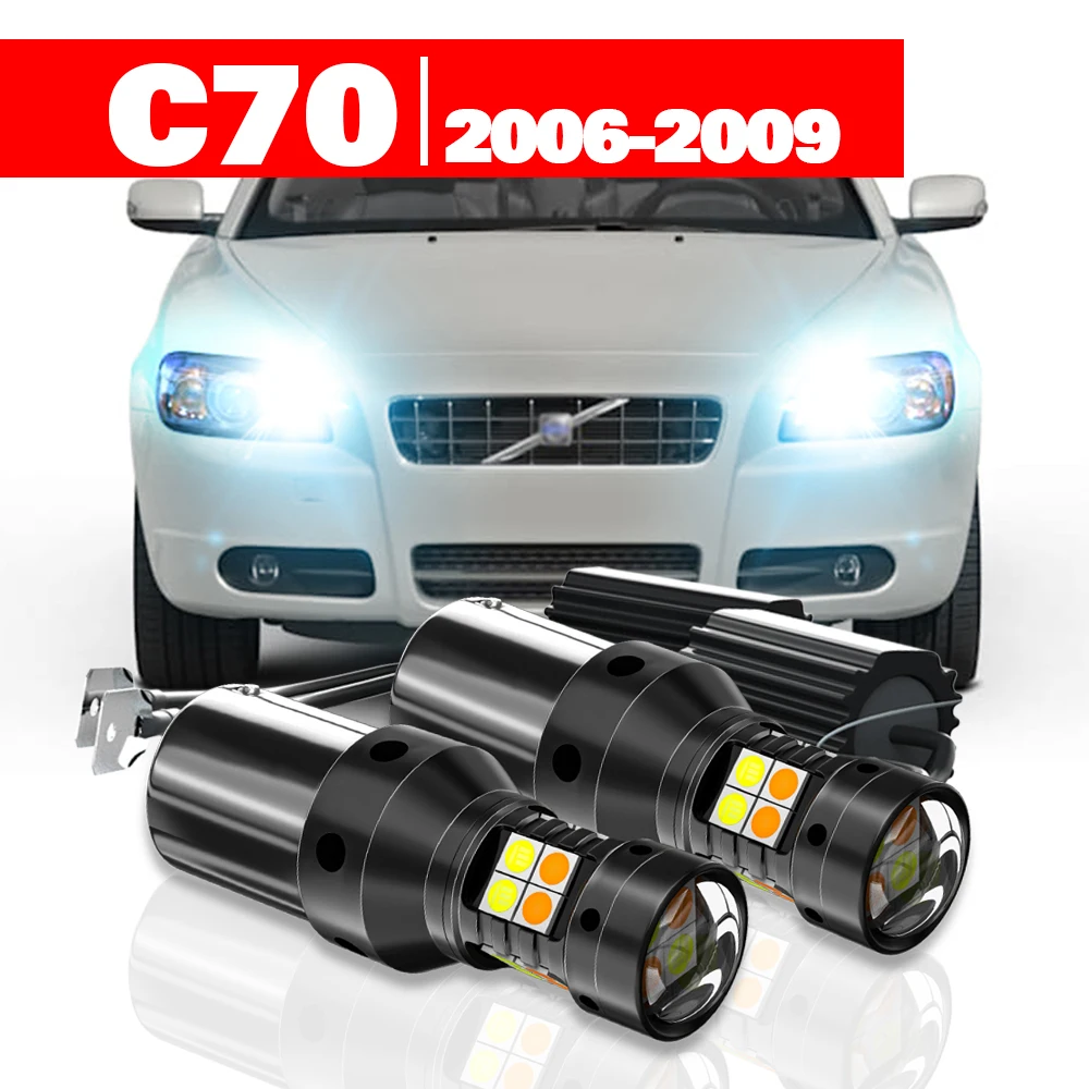 Für Volvo C70 2006-2009 2 stücke LED Dual Modus Blinker + Tagfahrlicht DRL 2007 2008 zubehör