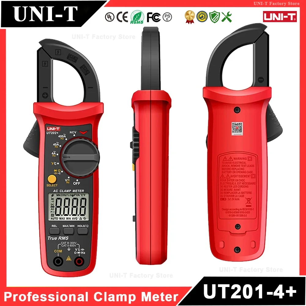 UNI-T 클램프 계량기 전문 디지털 멀티미터, 플라이어 전류계 전압계, UT210D, UT210E, UT201, UT202, UT202A, UT203, UT204 플러스