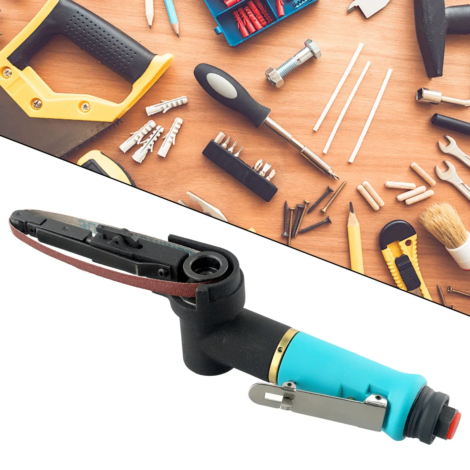 Imagem -06 - Pneumático Lixadeira Belt Lixadeira Air Belt Sander Machine Lixar Belt Adapter Prático 10x330 mm Profissional