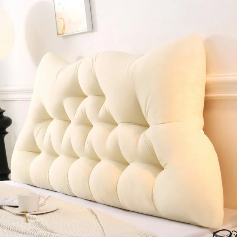 

2025 new solid color cute cat ear bedside cushion soft bag sofa waist pillow student dormitory bed backrest