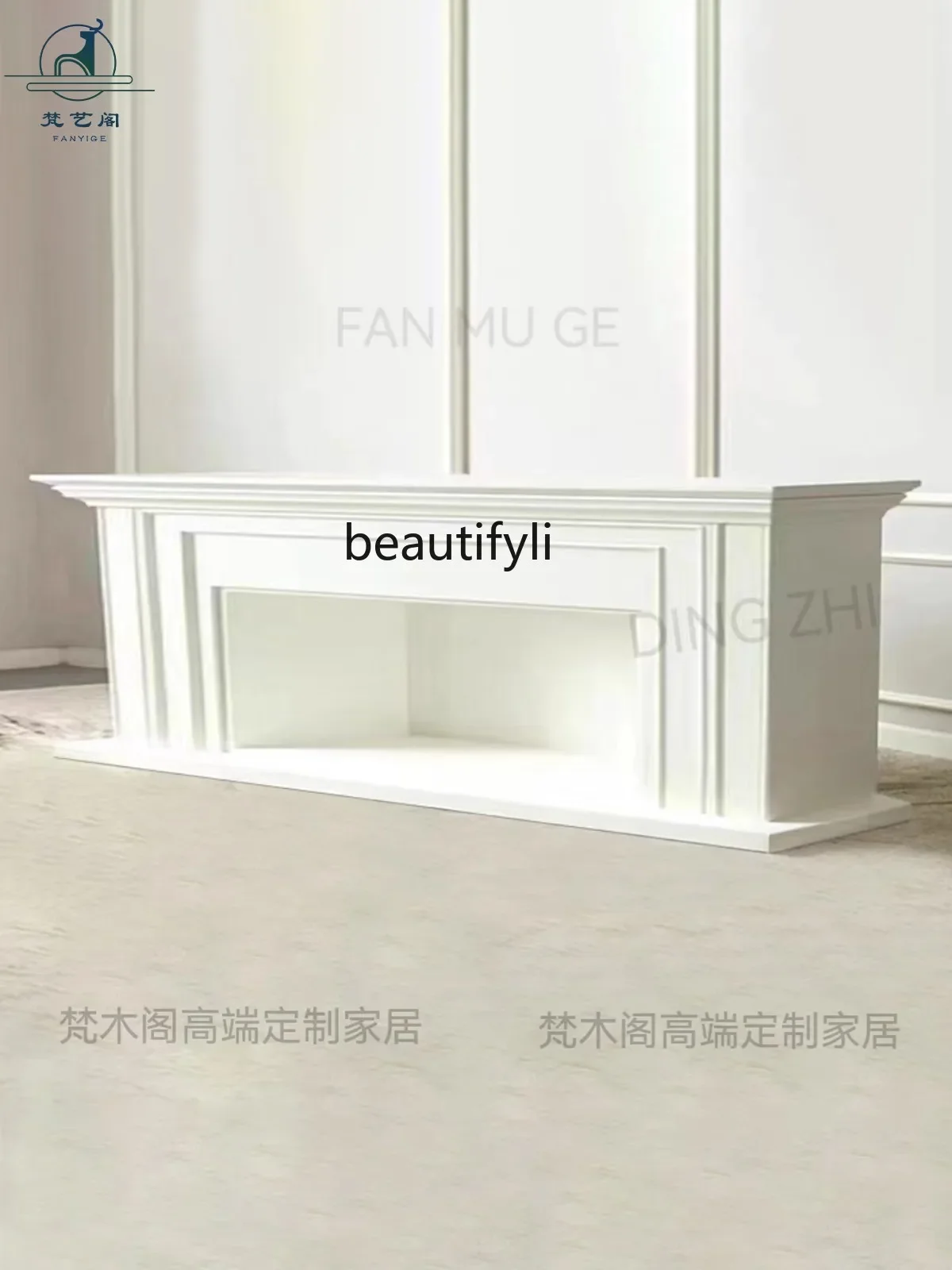 New Solid Wood Light Luxury Fireplace TV Cabinet Living Room Simple Curio Cabinet Entrance Cabinet Storage