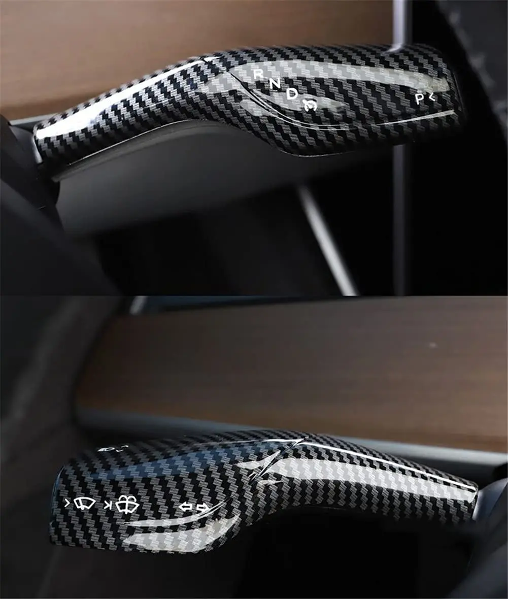 Steering Wheel Gear Shift Lever Interior Decorative Frame Patch Trim For Tesla Model 3 Model Y