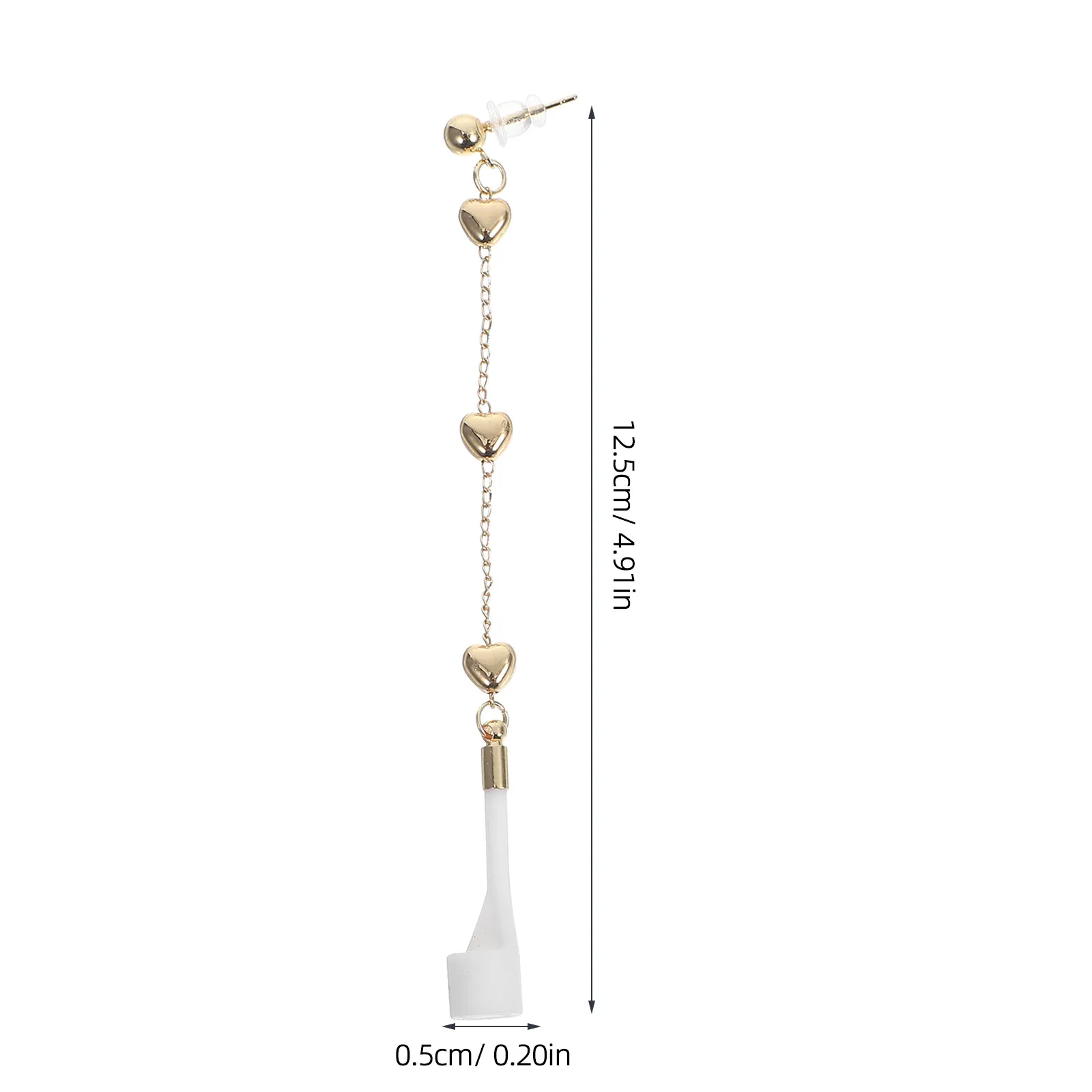 1Pair Heart Anti-Lost Earphone Earrings Stylish Wireless Earphone Earring Straps for Workout Metal Silicone