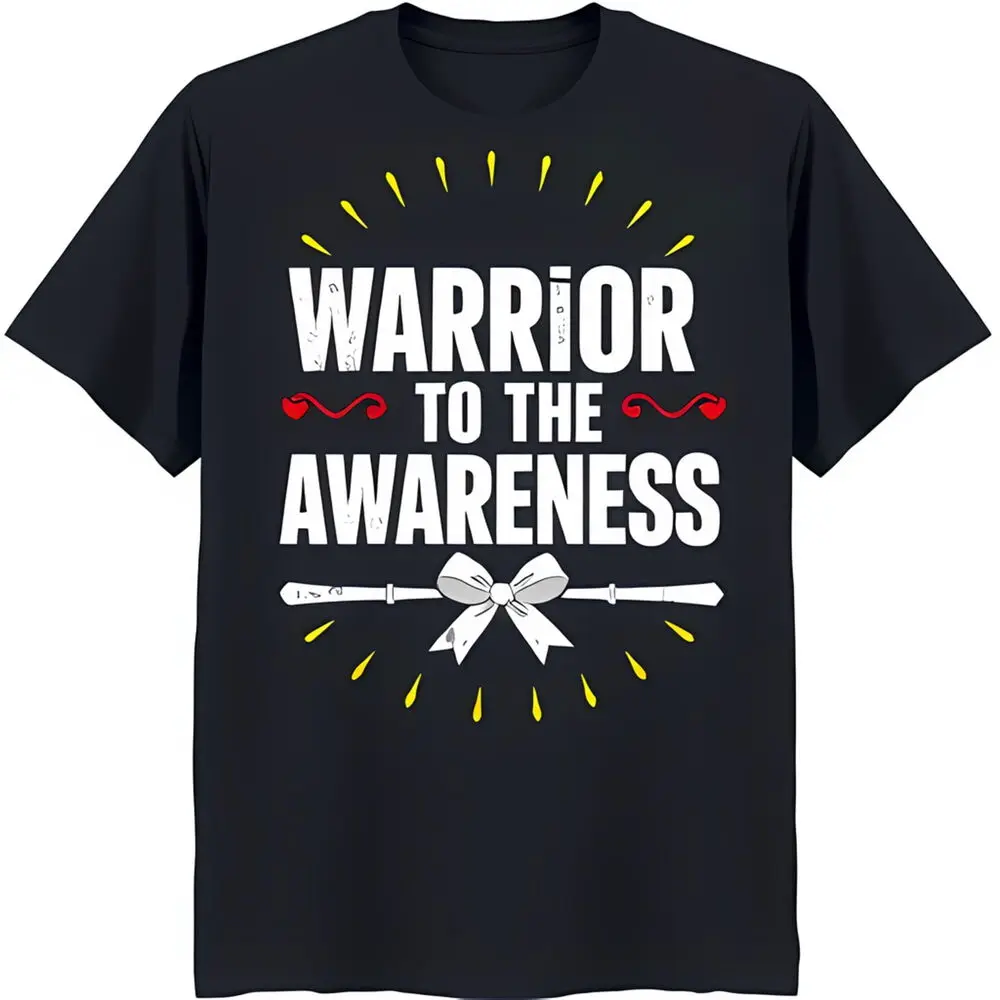 

to the Awareness Black T-Shirt with Ribbon & Drumsticks Design Sun