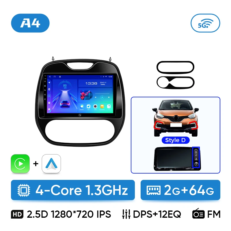 Ainavi Autoradio Voor Renault Captur Kaptur Clio 2014 2015 2016 2017 2018 2019 Samsung QM3 Draadloze Carplay Android Auto 2 Din