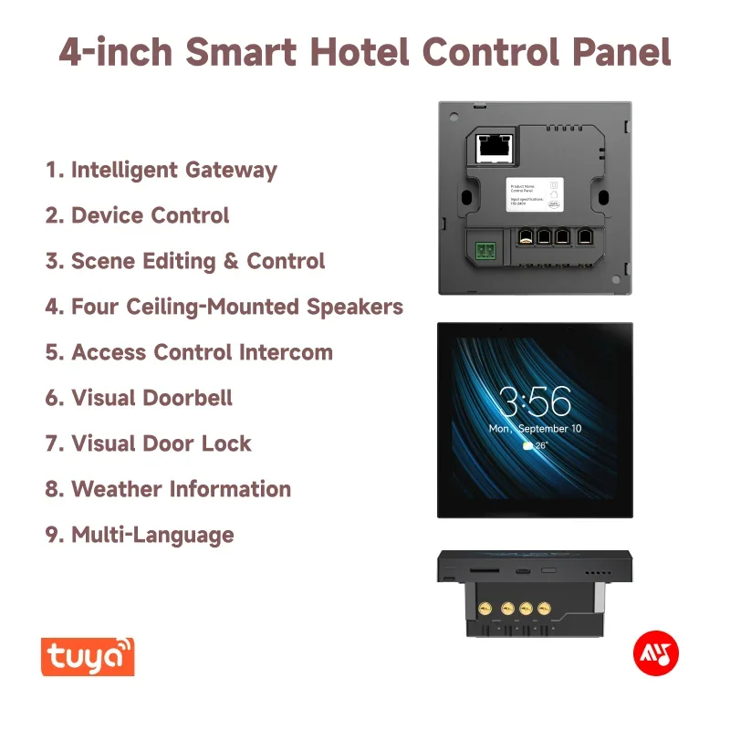 4 Inch Smart Home Android WiFi Controller IPS Display Electric Central Control Panel Multi-Protocol Compatible For Hotel RVs