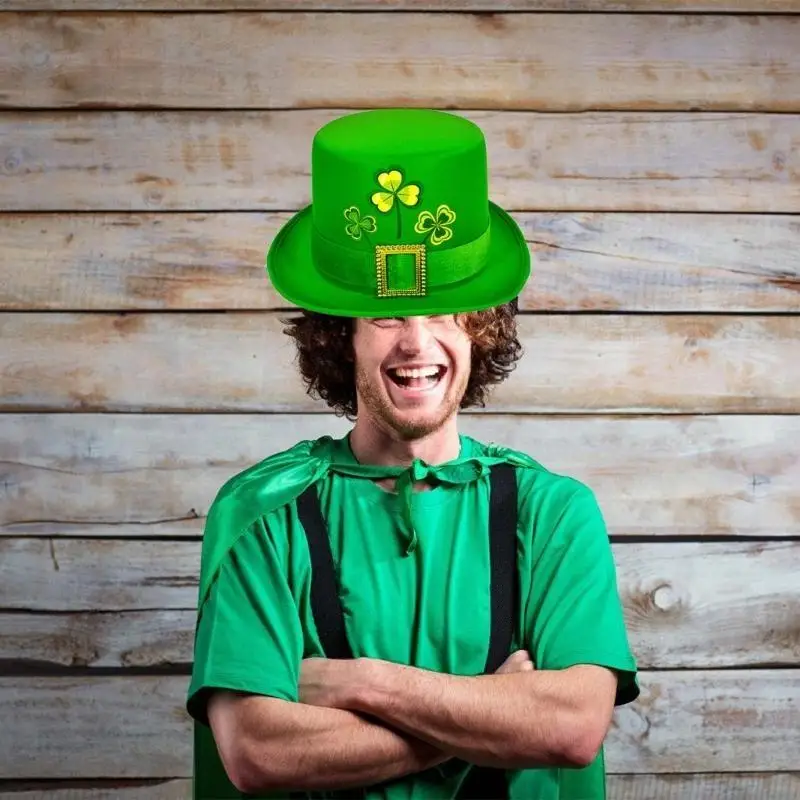 قبعة StPatrick Green Shamrock مقاس 39BB بدعائم الاحتفال باليوم الوطني الأيرلندي لجميع الأعمار #4