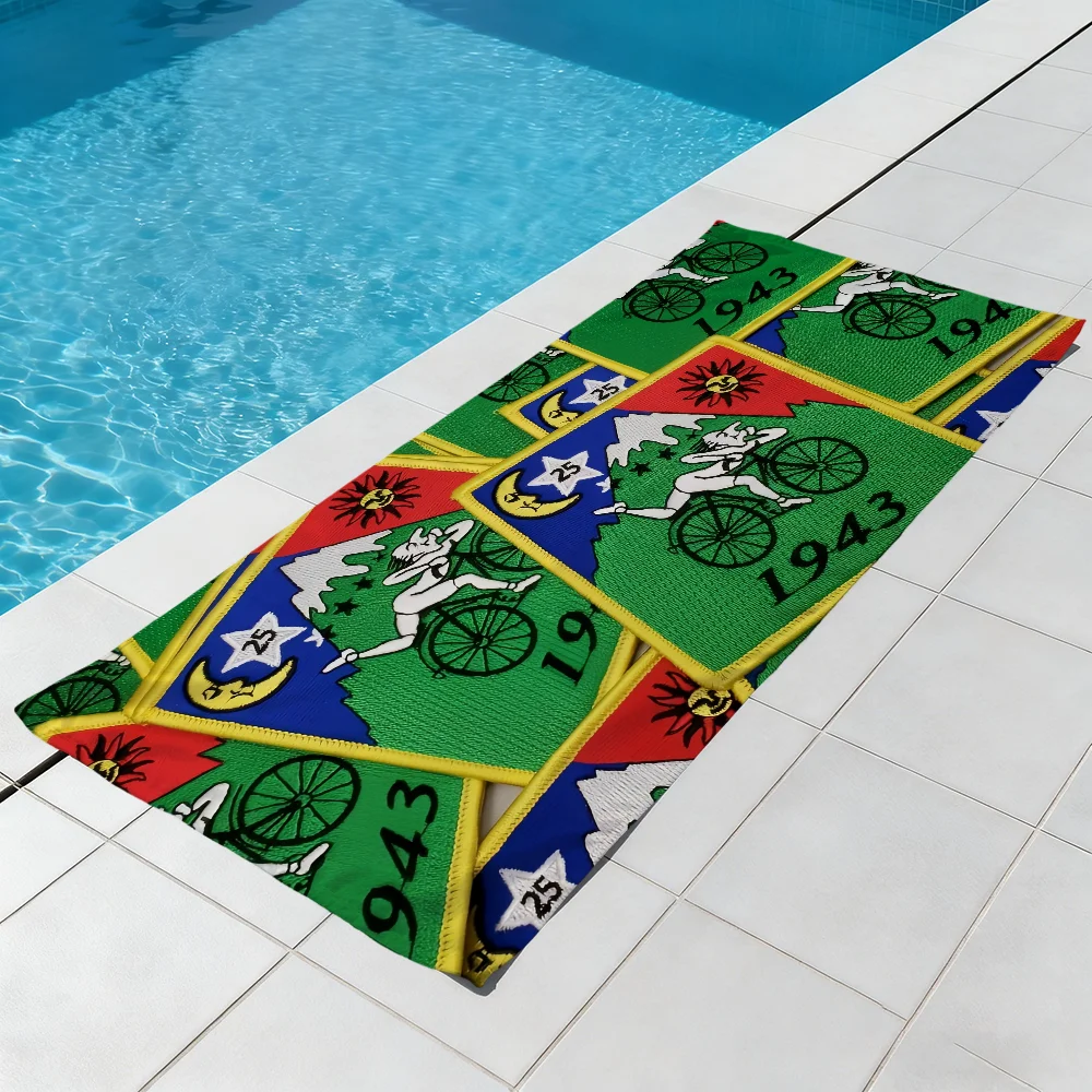 LSD 1943 A-albert H-hofmann Towel Gift For Travel Gym Sauna Travel Spa Shower Camping Quick Dry Sports Beach Towels Soft Pool