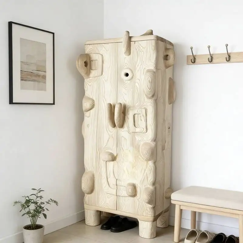 High Dustproof French Vintage Living Room Cabinets Narrow Meuble Rangement Furniture For Home White Wooden Living Room Cabinets