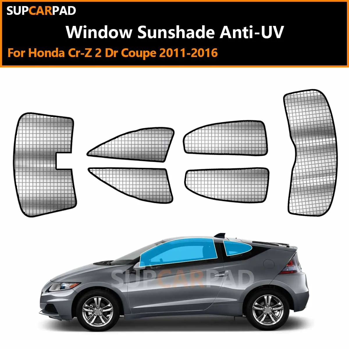 Pare-soleil personnalisé pour fenêtre de voiture Honda Cr-Z 2 Dr Coupe 2011-2016, pare-soleil anti-UV, visières pour fenêtre de voiture, accessoires