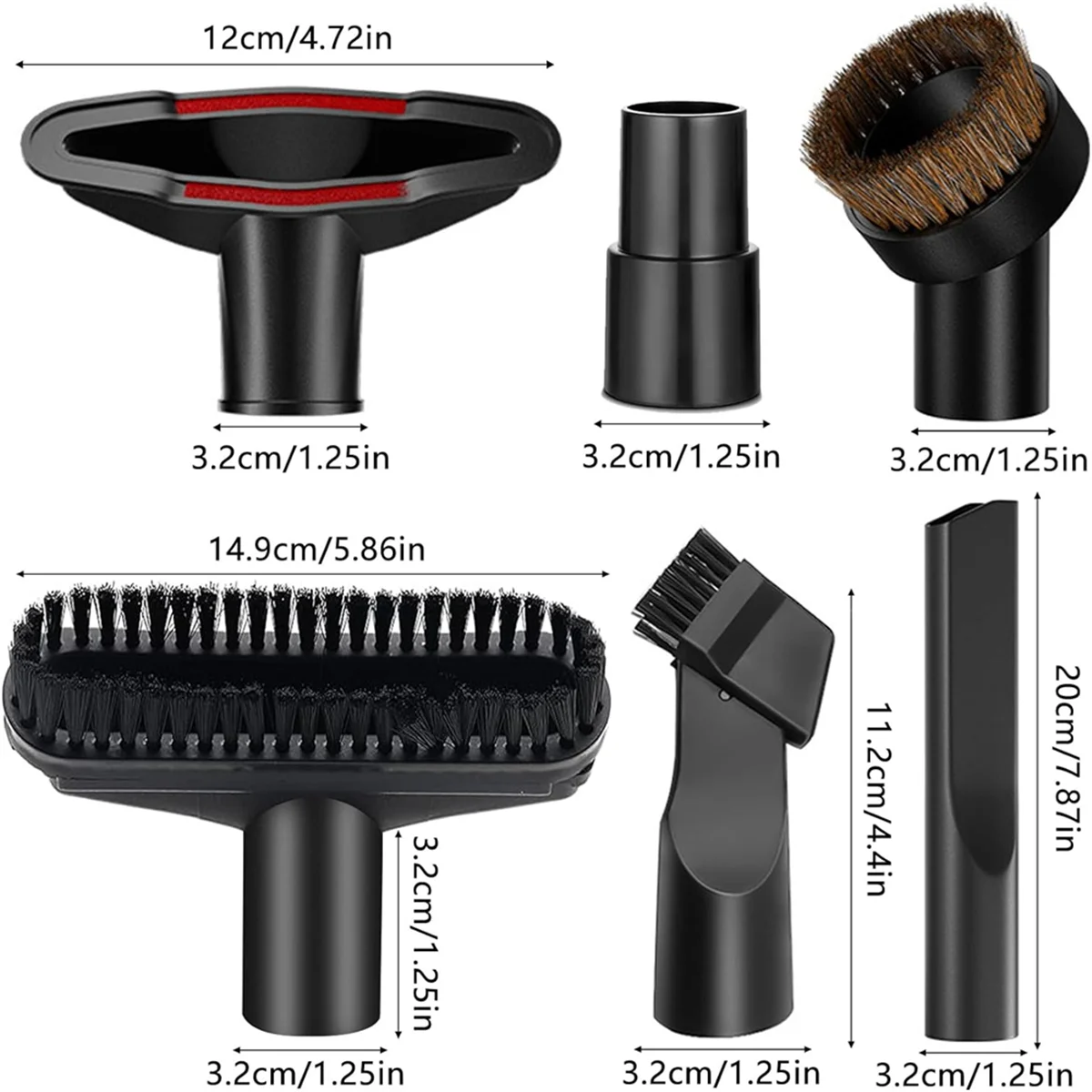 Vacuum Cleaner Nozzle Set 32-35mm, Universal Vacuum Cleaner Attachment Brush with Crevice Nozzle Furniture