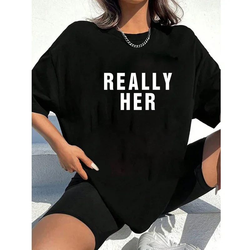 Real her women's sexy short sleeve shirt tops Y 2K simple popular style fashionable suitable for spring and summer wear